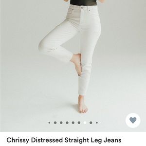 Carly Jean Los Angeles Chrissy distressed straight leg Jean in sea salt